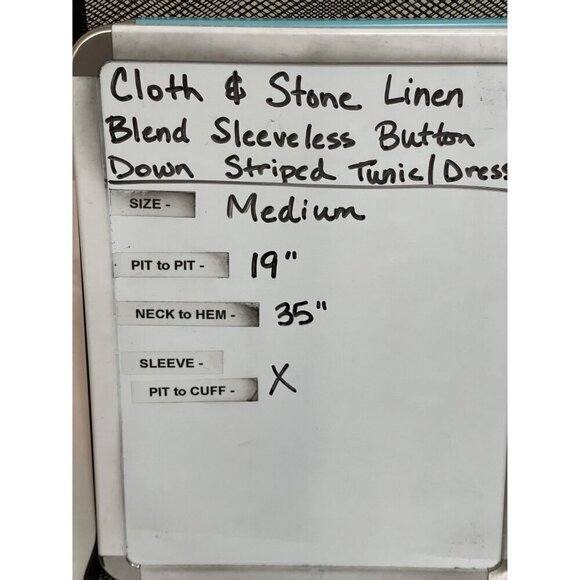 Cloth & Stone Anthropology Linen Blend Striped Sleeveless Shirtdress Size Medium - Picture 9 of 9